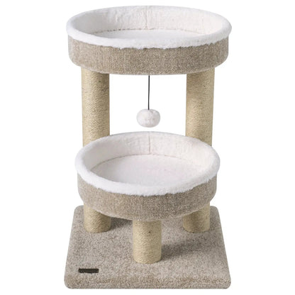 24 Inch Cat Tower With Plush Perches and Posts