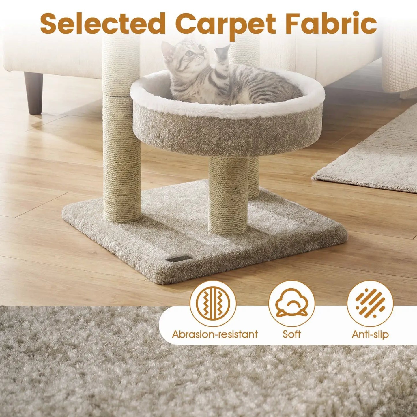 24 Inch Cat Tower With Plush Perches and Posts