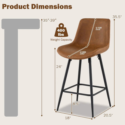 24 Inch Bar Stools Set Of Four With Backs