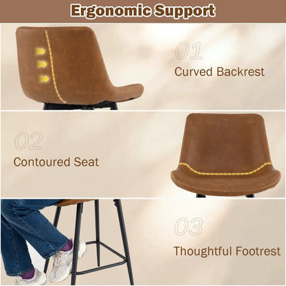 24 Inch Bar Stools with Backs and Footrests