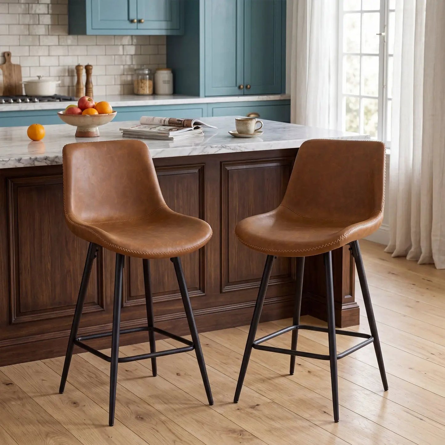 24 Inch Bar Stools with Backs and Footrests