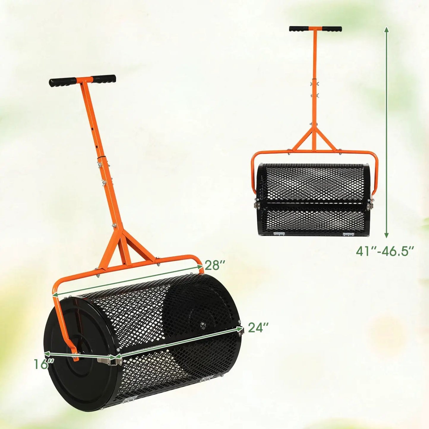 24 Inch Compost Spreader with Adjustable Handle