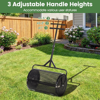 24 Inch Compost Spreader with Adjustable Handle