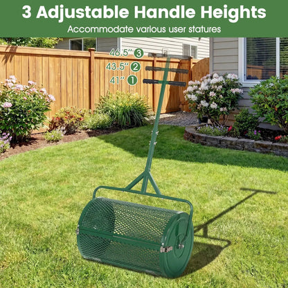 24 Inch Compost Spreader with Adjustable Handle