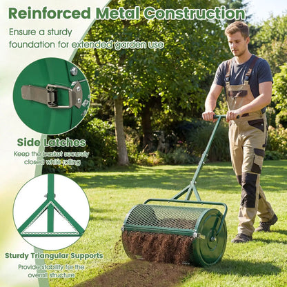 24 Inch Compost Spreader with Adjustable Handle