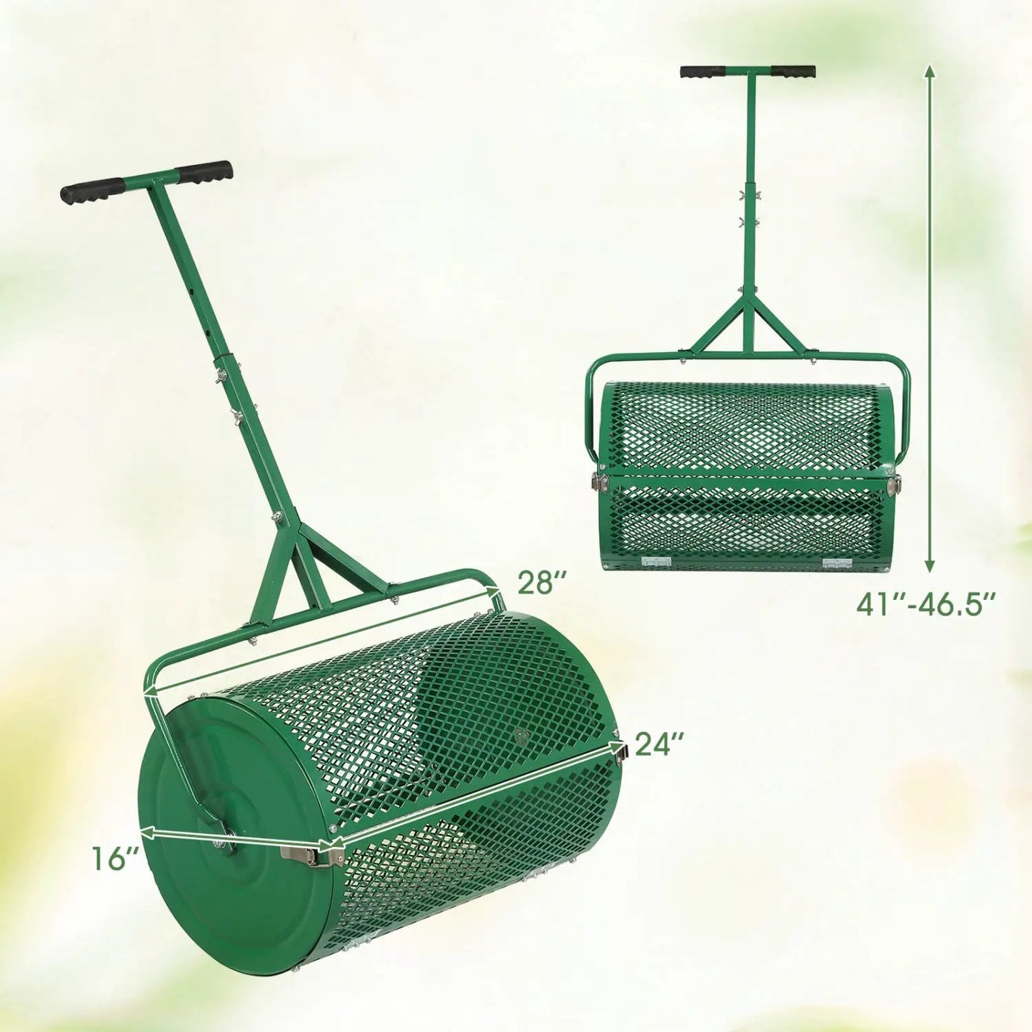 24 Inch Compost Spreader with Adjustable Handle
