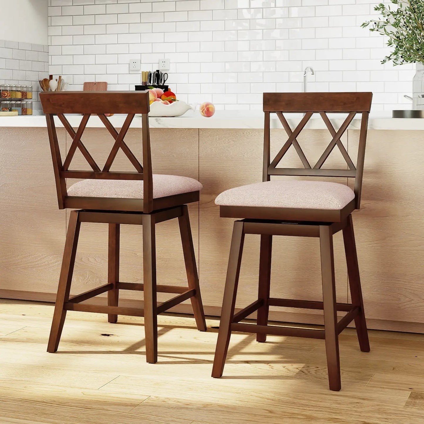 Counter Height Swivel Bar Stools Set of 2