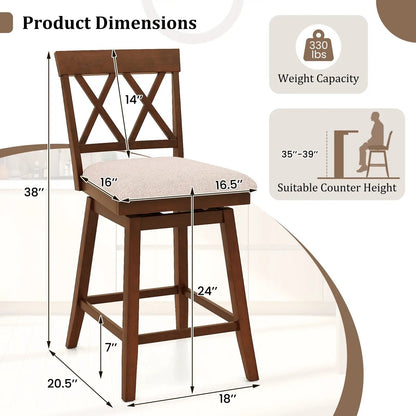 Counter Height Swivel Bar Stools Set of 2