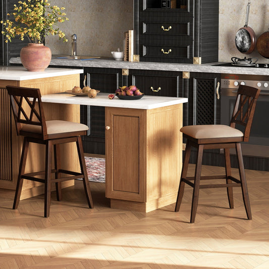 24 Inch Counter Height Barstools Set of 2 with Backrest and Seat Cushion - Tampa Home & Garden Store