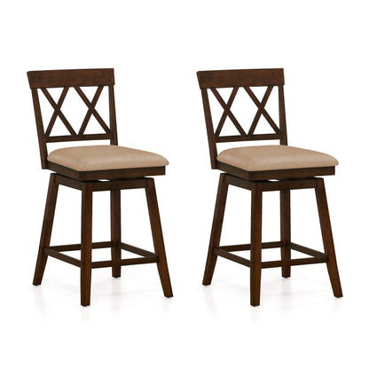 24 Inch Counter Height Barstools Set of 2 with Backrest and Seat Cushion