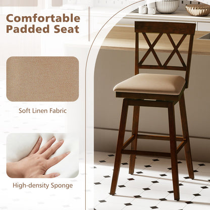 24 Inch Counter Height Barstools Set of 4 with Backrest and Upholstered Seat Cushion - Tampa Home & Garden Store