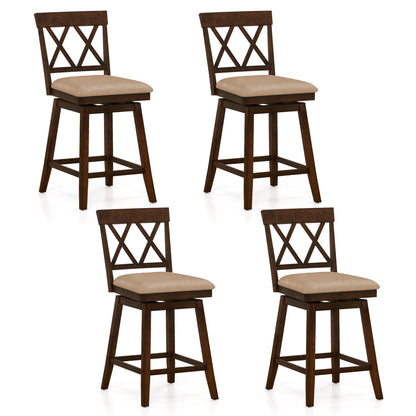 24 Inch Counter Height Barstools Set of 4 with Backrest and Upholstered Seat Cushion - Tampa Home & Garden Store