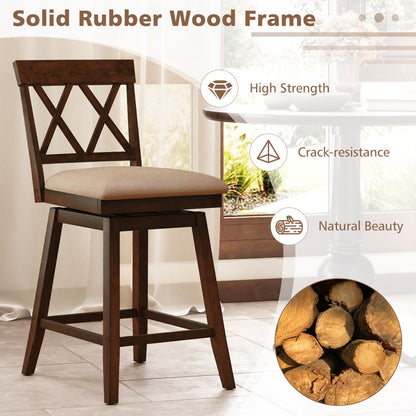 24 Inch Counter Height Barstools Set of 4 with Backrest and Upholstered Seat Cushion - Tampa Home & Garden Store