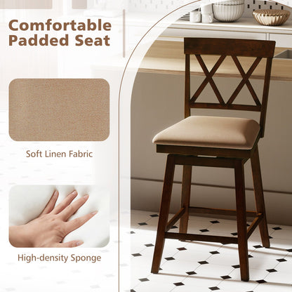 24 Inch Counter Height Barstools Set of 4 with Backrest and Upholstered Seat Cushion - Tampa Home & Garden Store