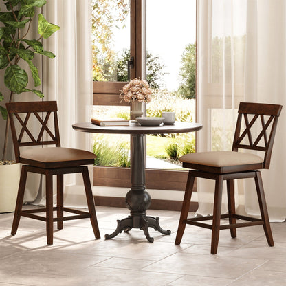 24 Inch Counter Height Barstools Set of 4 with Backrest and Upholstered Seat Cushion - Tampa Home & Garden Store