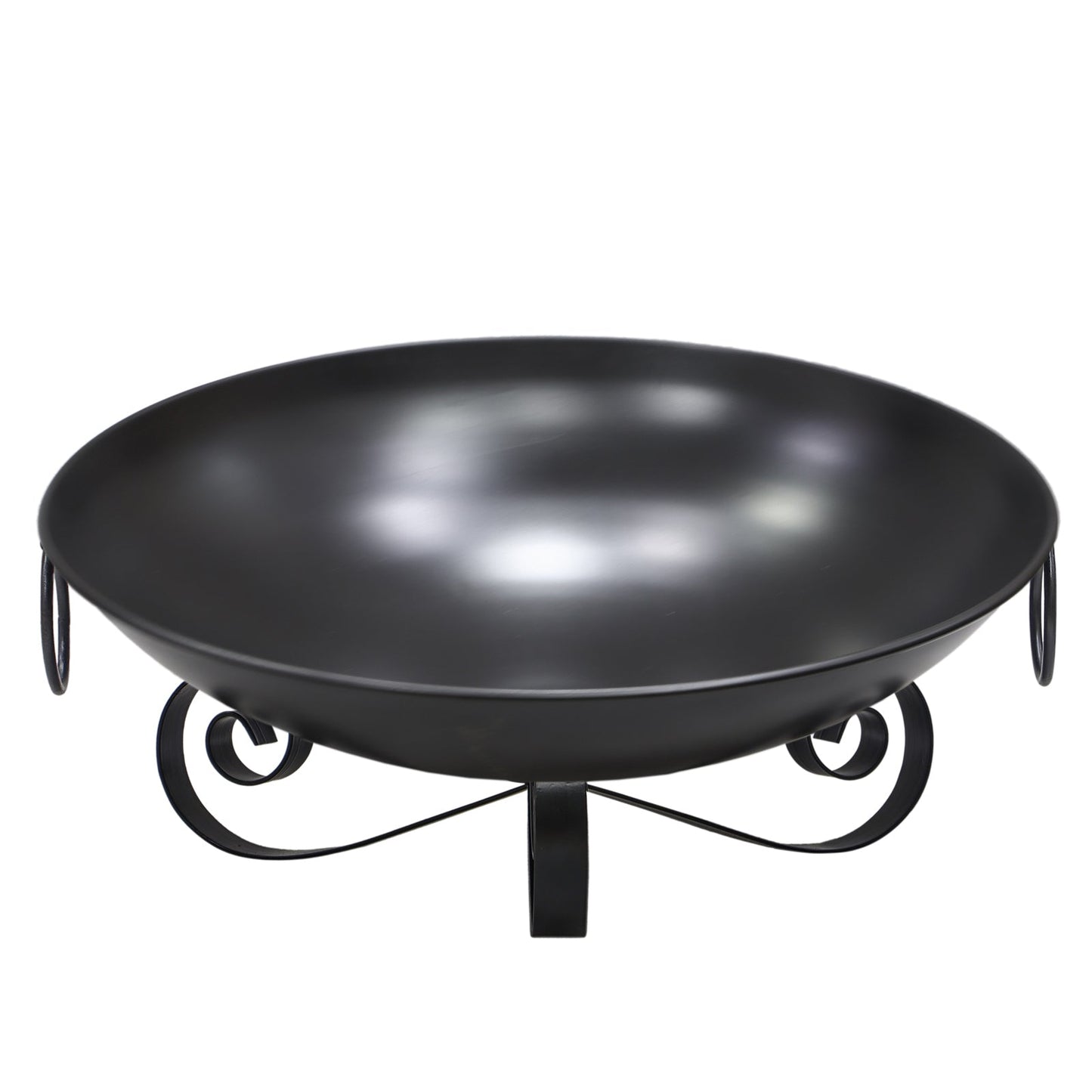 24 Inch Heavy-Duty Metal Fire Pit Bowl Outdoor Wood-Burning Firepit with Handles