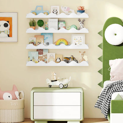 Wall Mounted Ledge Shelves 4 24 Inch White