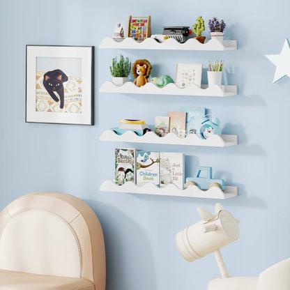 Wall Mounted Ledge Shelves 4 24 Inch White