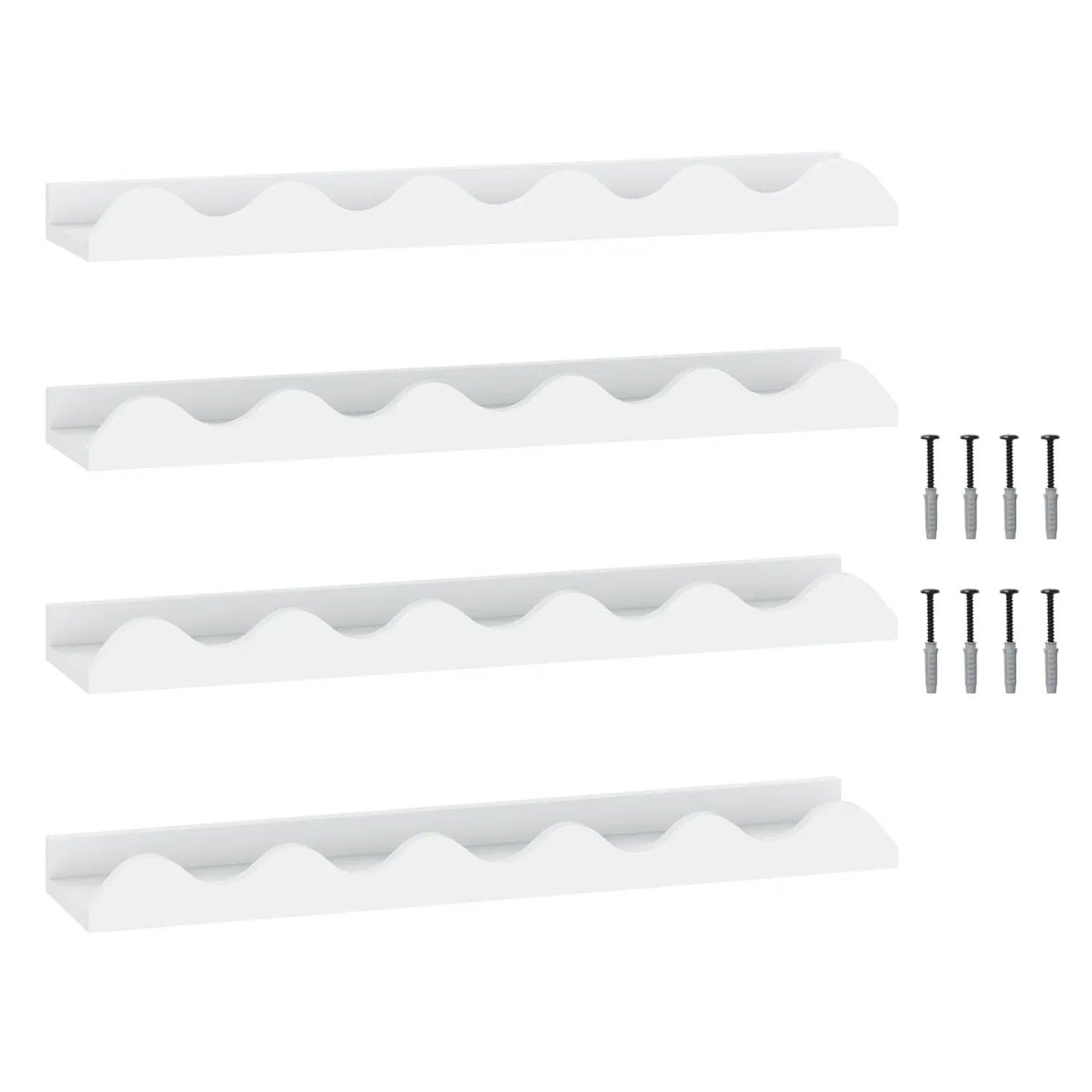 Wall Mounted Ledge Shelves 4 24 Inch White