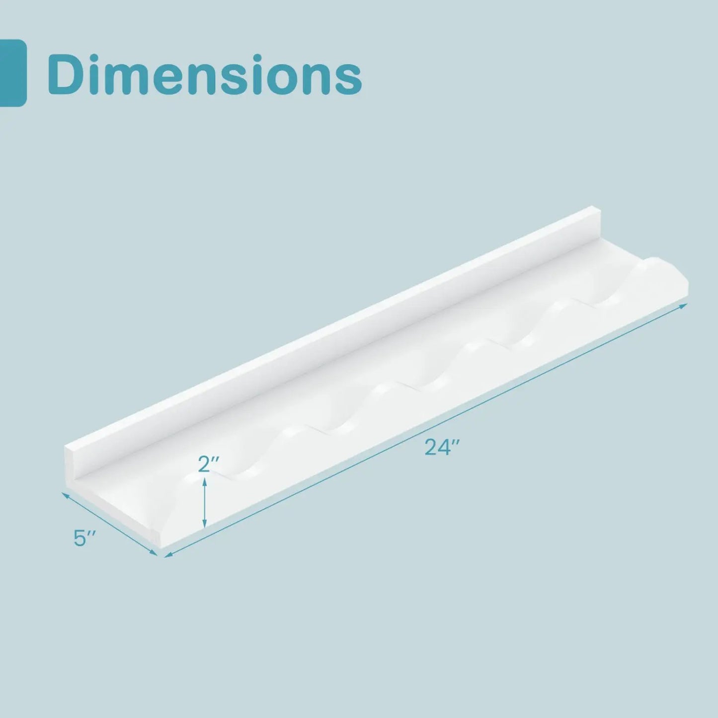 Wall Mounted Ledge Shelves 4 24 Inch White