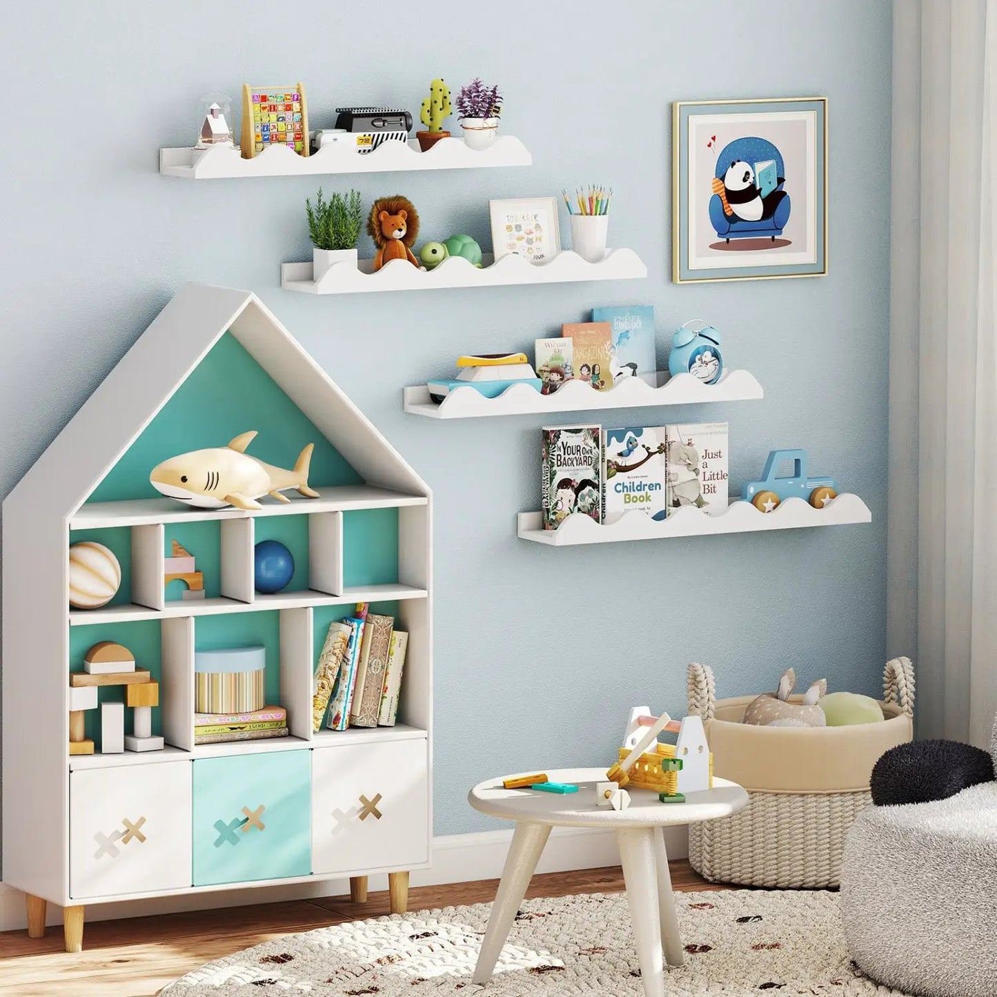 Wall Mounted Ledge Shelves 4 24 Inch White