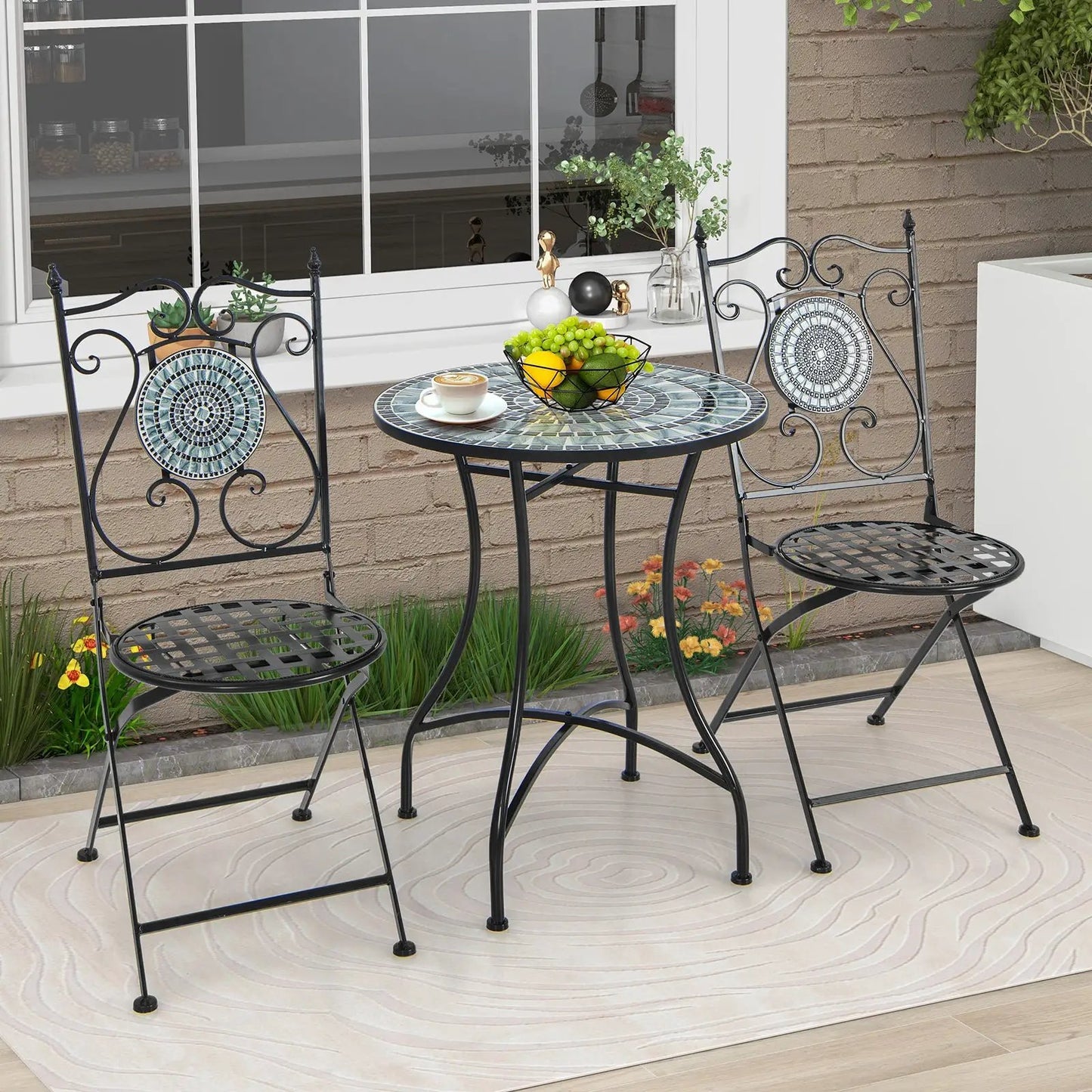Rolling End Table 3-Tier Mobile Nightstand