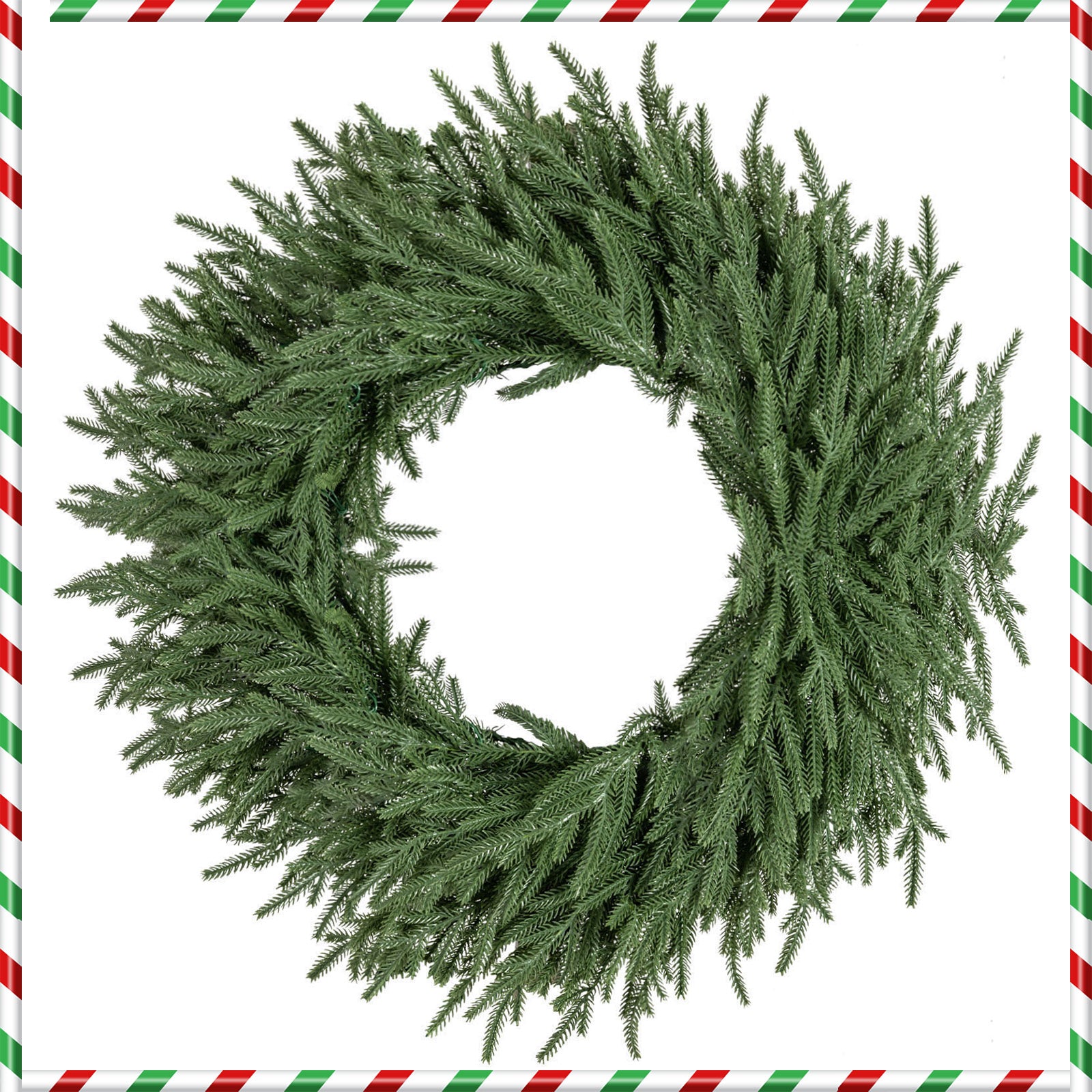 DirectDeals 24-Inch Pre-lit Christmas Wreath with 108 branch tips and 35 warm LEDs on Tampa Home & Garden Store