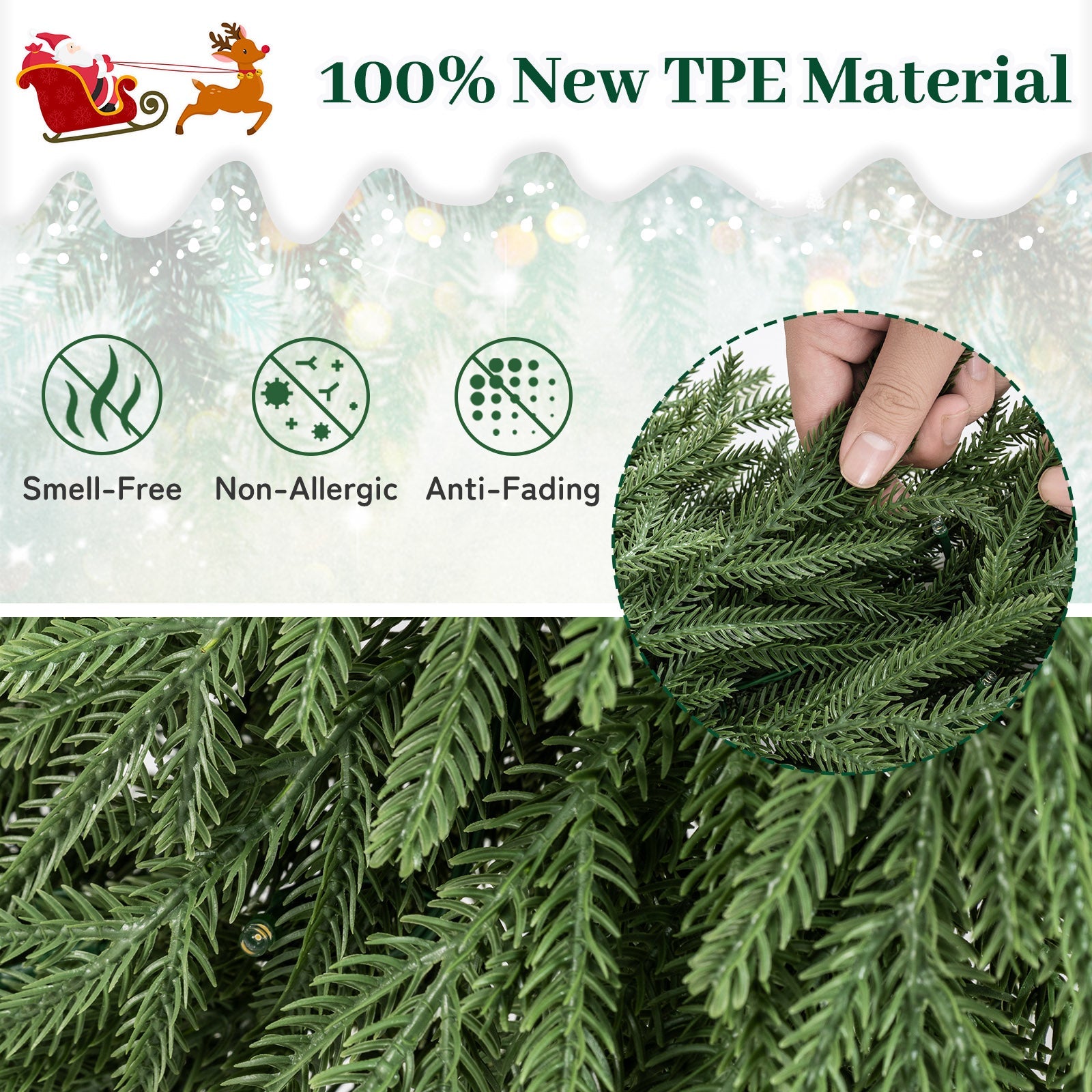 24-Inch Pre-lit Christmas Wreath with 108 branch tips and 35 warm white LEDs for wall/window on Tampa Home & Garden Store