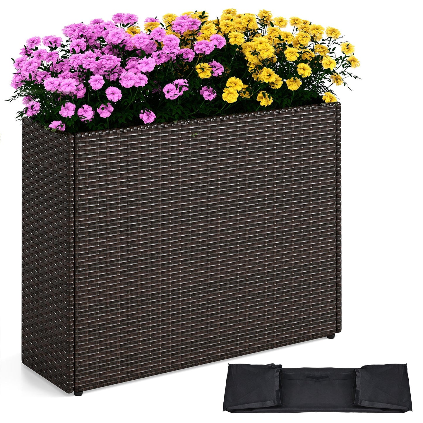 24-in raised garden bed planter in all-weather PE rattan wicker with liner DirectDeals on Tampa Home & Garden Store
