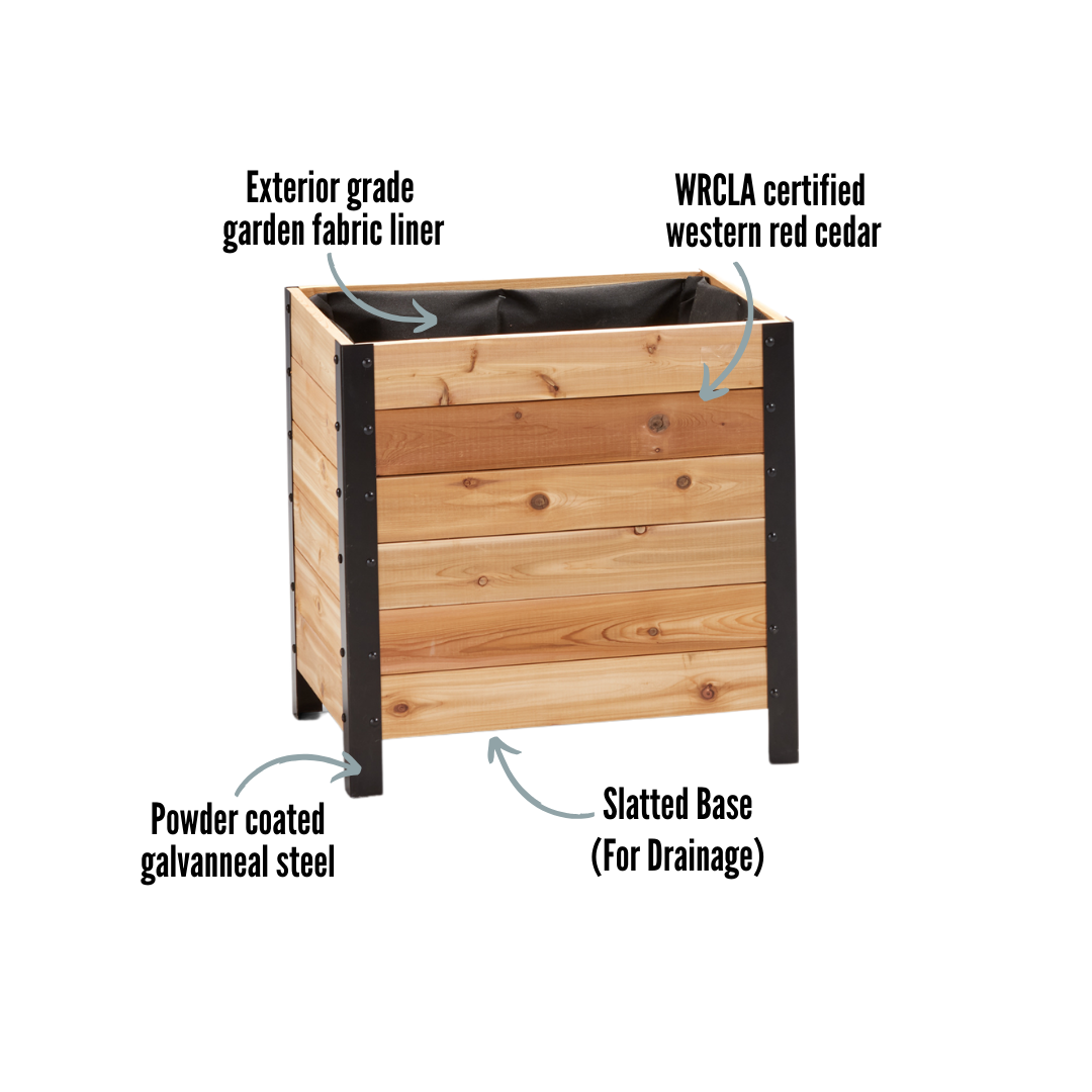 18" x 24" Small Cedar Planter Box | 24" Tall