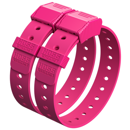 Gear Straps 24-Inch Hoss Straps pink straps with embossed Hoss Straps logo and perforated holes on Tampa Home & Garden Store