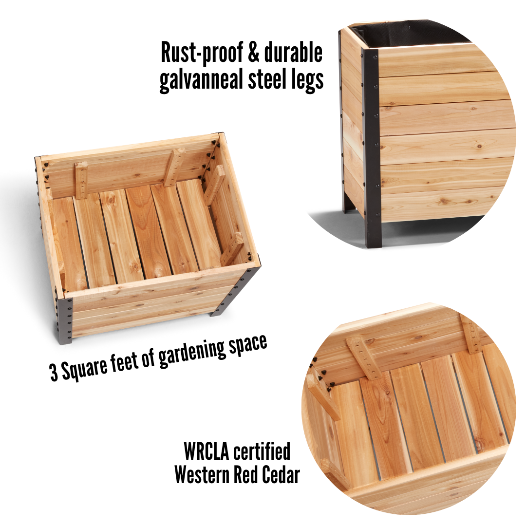 18" x 24" Small Cedar Planter Box | 24" Tall