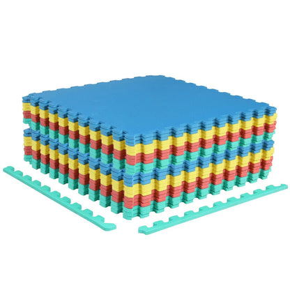 EVA Foam Floor Tiles 24 Pack with Borders