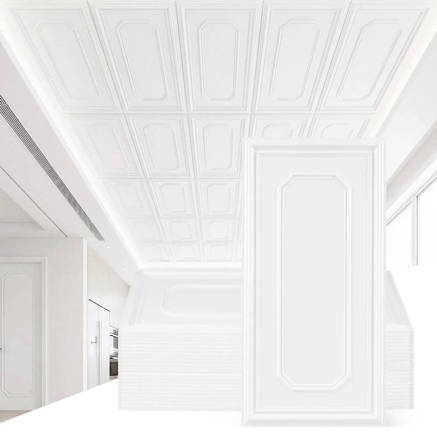 Decorative PVC Ceiling Tiles 24 Lightweight