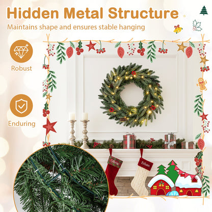 24in pre-lit Christmas wreaths set of 2 with 90 frosted tips for front door DirectDeals on Tampa Home & Garden Store