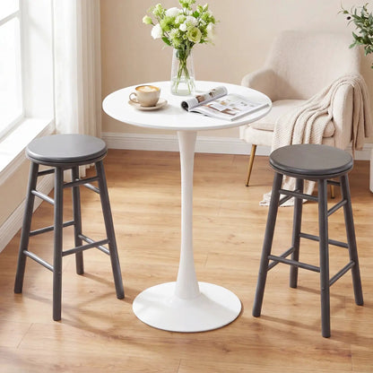 24 Inch Swivel Bar Stools Set of 2 with Footrests