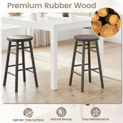 24 Inch Swivel Bar Stools Set of 2 with Footrests