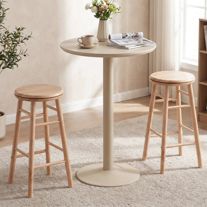 24 Inch Swivel Bar Stools Set of 2 with Footrests