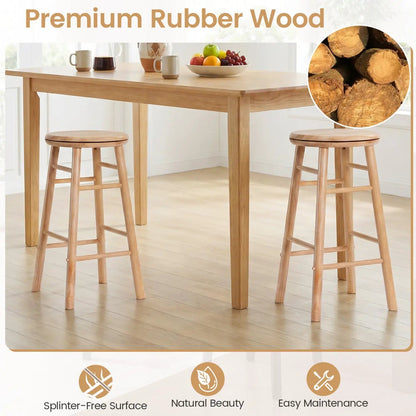 24 Inch Swivel Bar Stools Set of 2 with Footrests