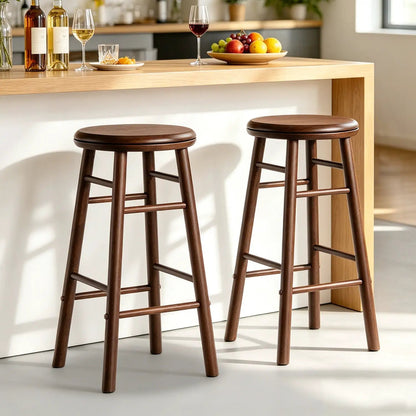 24 Inch Swivel Bar Stools Set of 2 with Footrests
