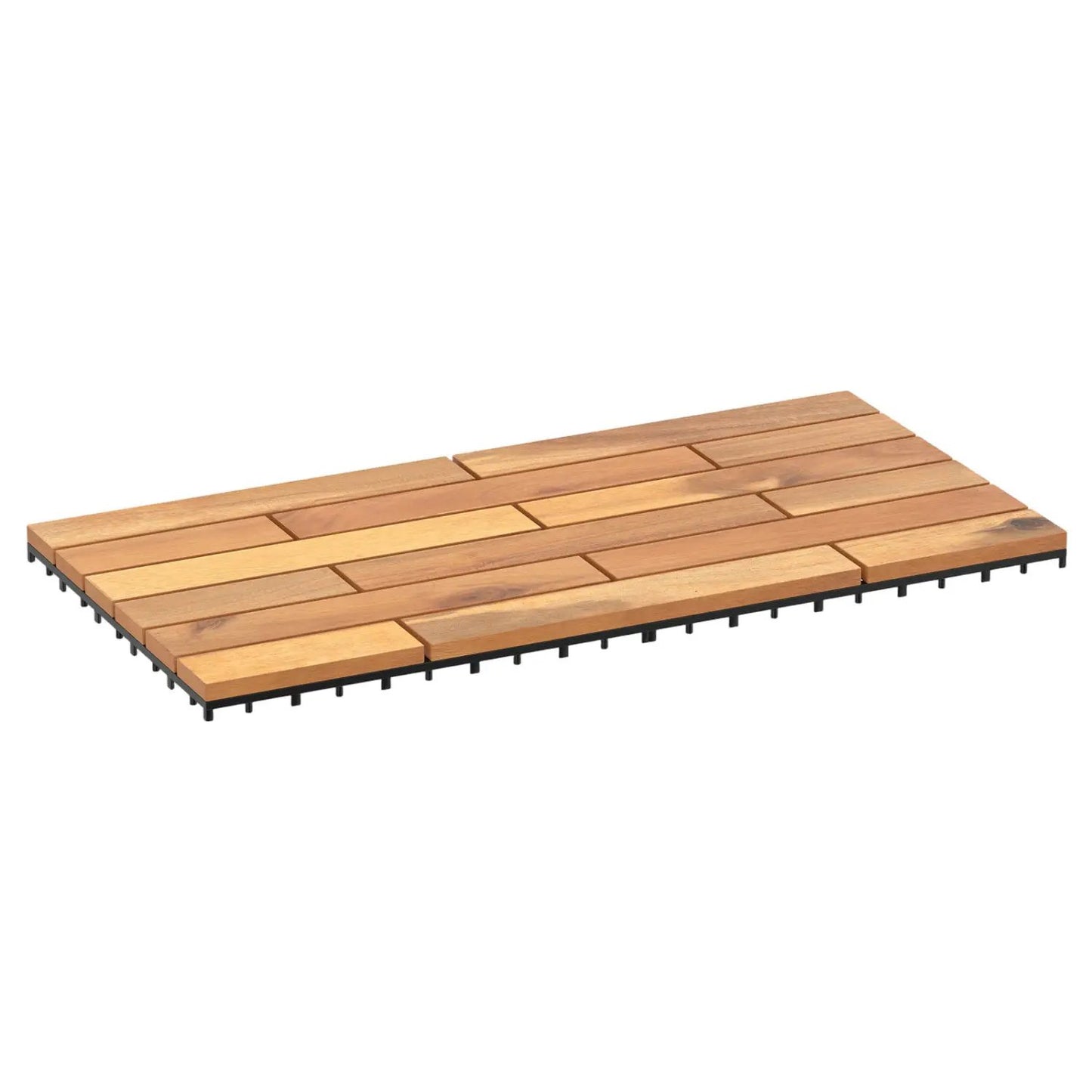Acacia Wood Interlocking Deck Tiles 24 by 12 Inch