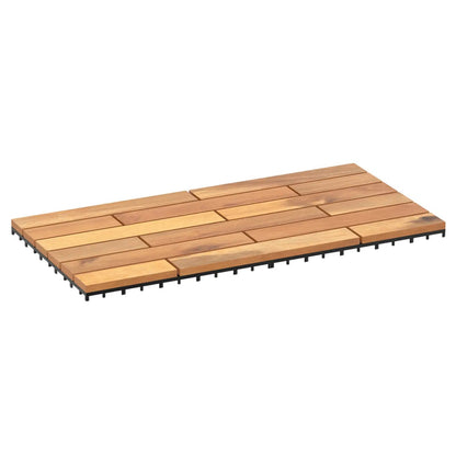 Acacia Wood Interlocking Deck Tiles 24 by 12 Inch