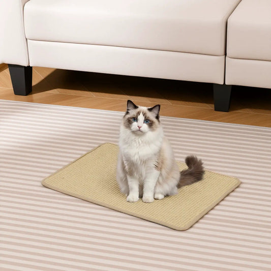 Cat Scratcher Mat Set 6-Piece Natural Sisal Furniture Protector beige mat DirectDeals on Tampa Home & Garden Store