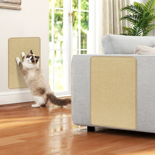 Cat Scratcher Mat Set - 6-piece natural sisal beige wall/sofa panels DirectDeals on Tampa Home & Garden Store