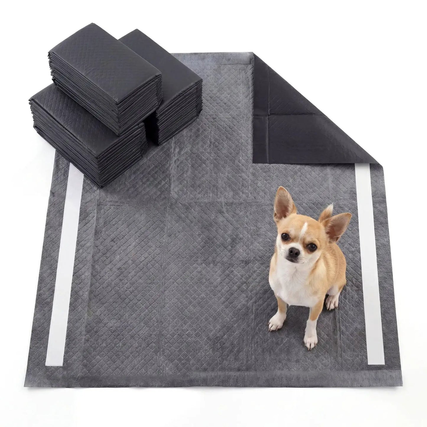 Charcoal 24x24 Dog Pee Pads, 6-Layer Construction