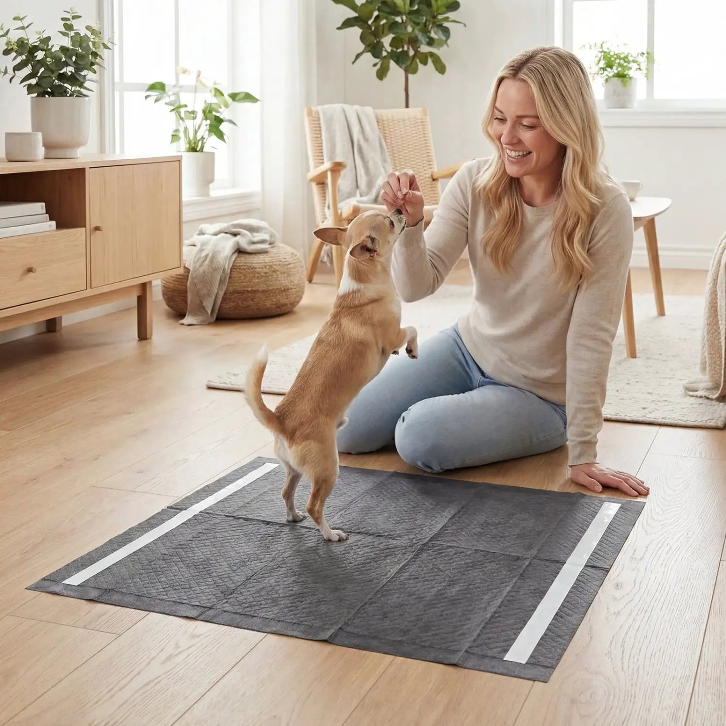 Charcoal 24x24 Dog Pee Pads, 6-Layer Construction