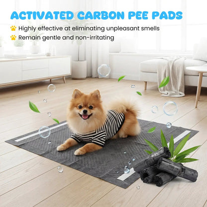 Charcoal 24x24 Dog Pee Pads, 6-Layer Construction