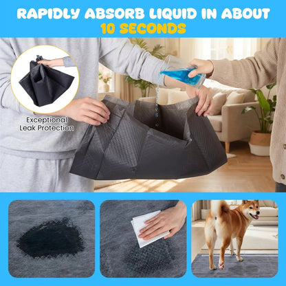 Charcoal 24x24 Dog Pee Pads, 6-Layer Construction
