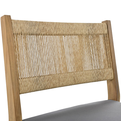 U_Style multi-person outdoor acacia wood dining chair with woven rope backrest, HouseOfZazla on Tampa Home & Garden Store