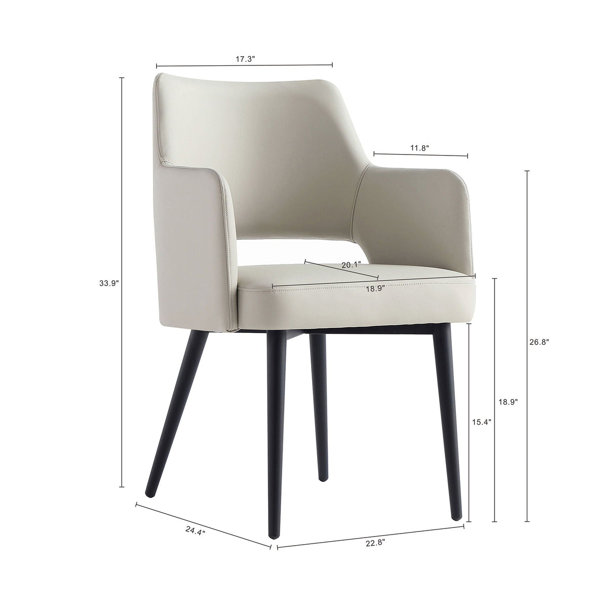 Modern Tremont Dining Armchair and Steel Frame